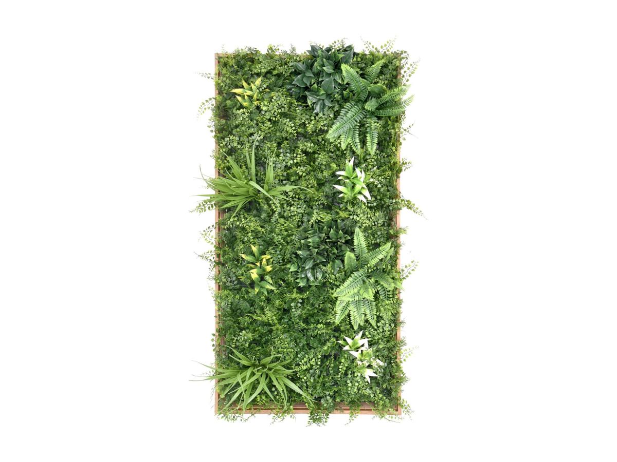 Pflanzenbild künstlich - 106 x 55 cm - Rahmen Holzfarben, Blätter Grün - TE günstig online kaufen