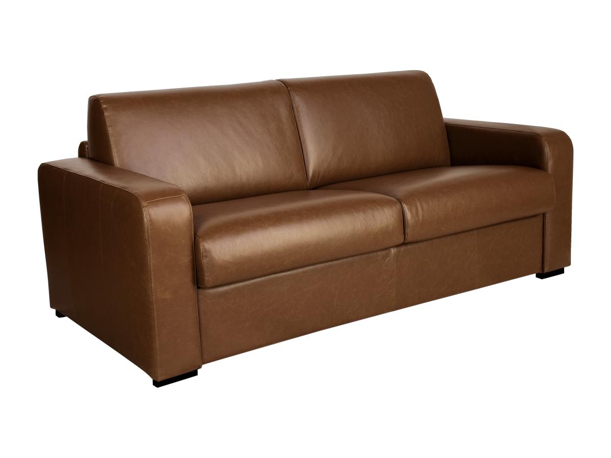 Schlafsofa mit Matratze 3-Sitzer - Matratze 14 cm - Büffelleder - Vintage-O günstig online kaufen