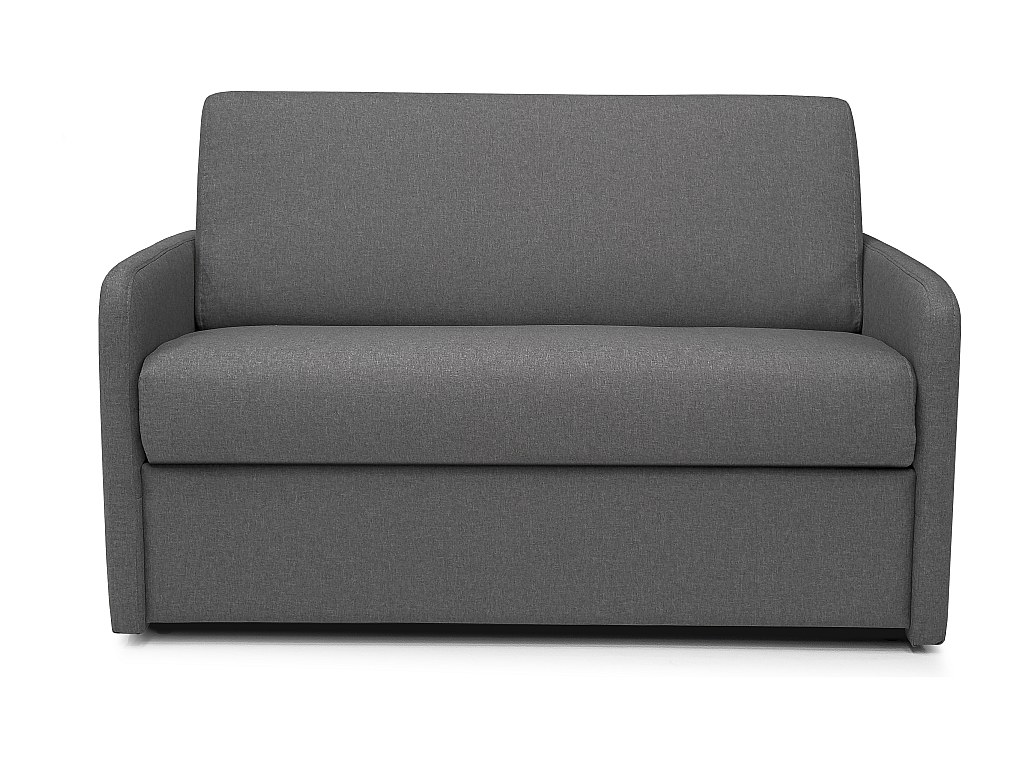 Schlafsessel mit Matratze - Liegefläche mit Lattenrost mit breiten Latten 100 cm - Stoff - Anthrazitgrau - NADOA