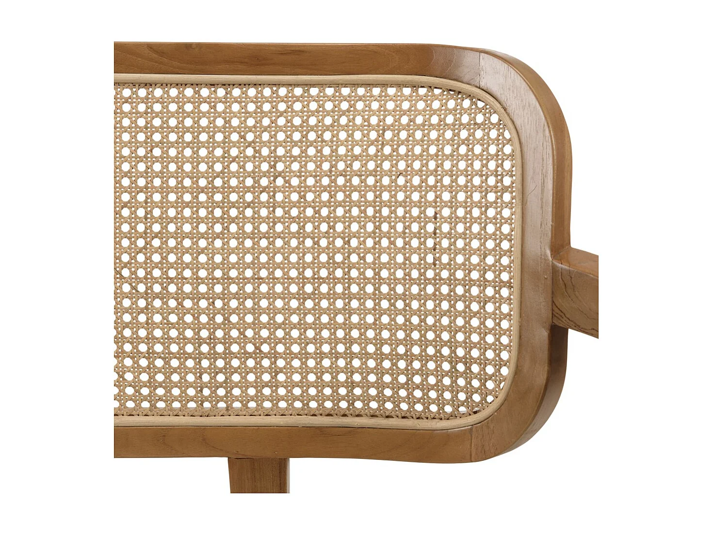 WILL - Canapé 2 p. bois de teck dossier cannage naturel coussin gris