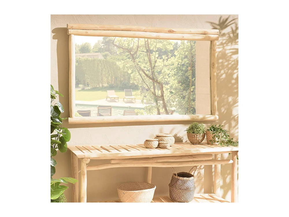 WILL - Miroir rectangulaire en branches de teck naturel