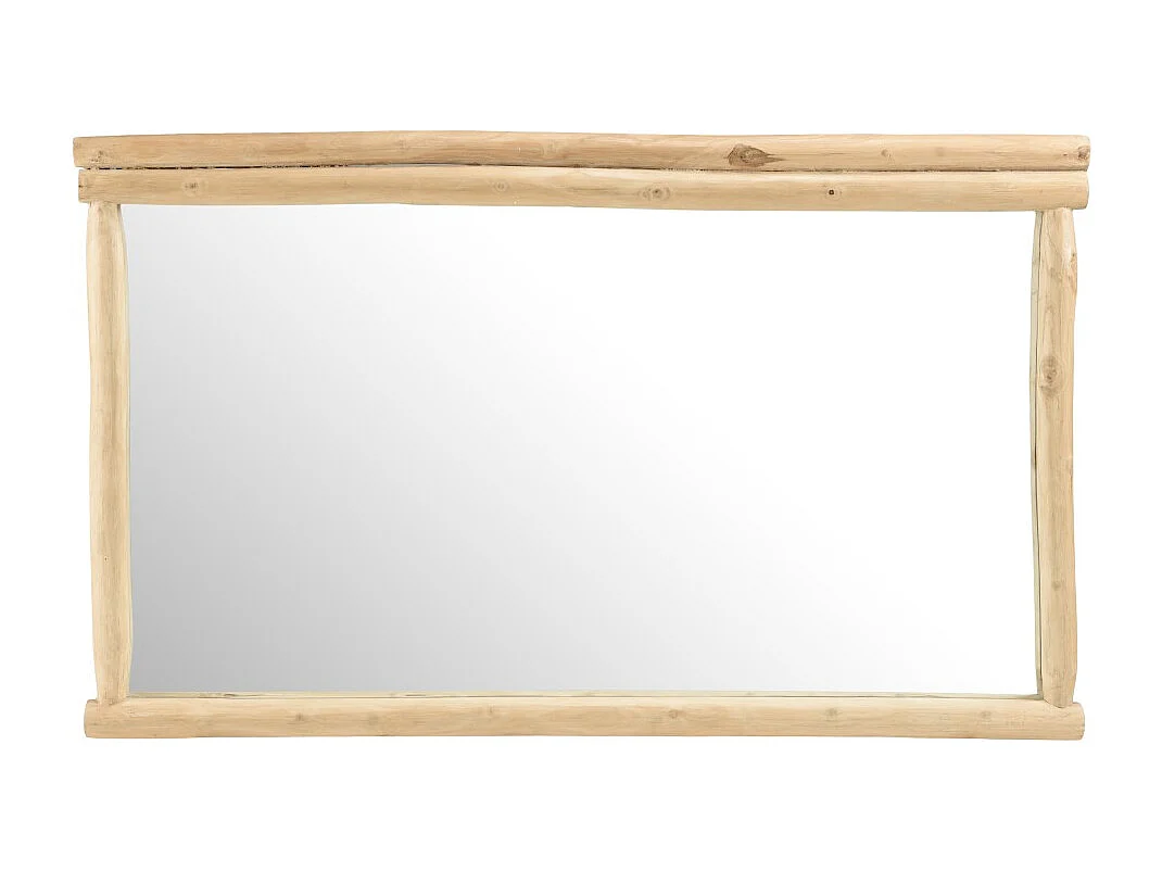 WILL - Miroir rectangulaire en branches de bois de teck naturel