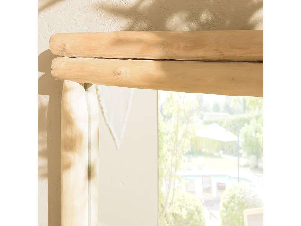 WILL - Miroir rectangulaire en branches de bois de teck naturel