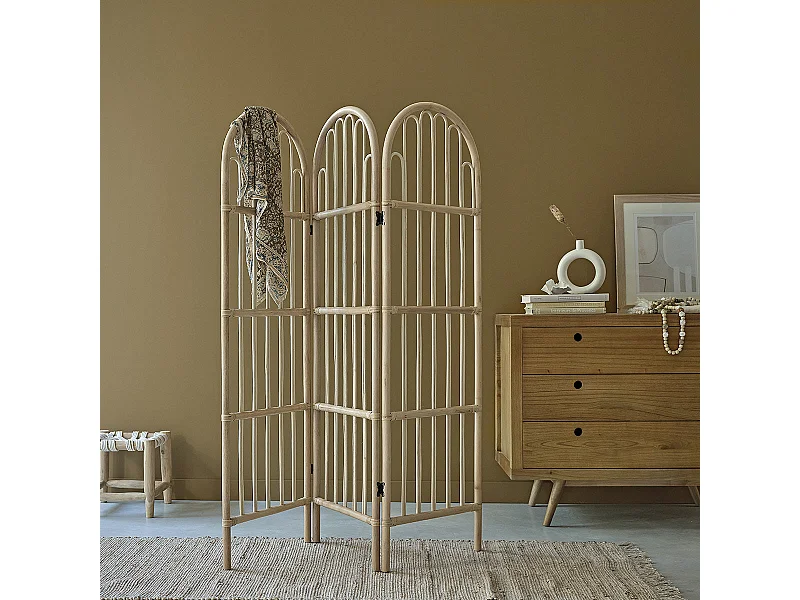 Paravent intérieur en rotin 126 cm