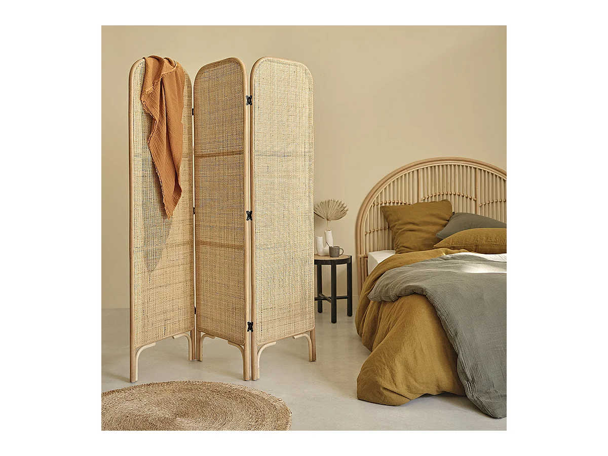 Paravento in rattan e cannage 170