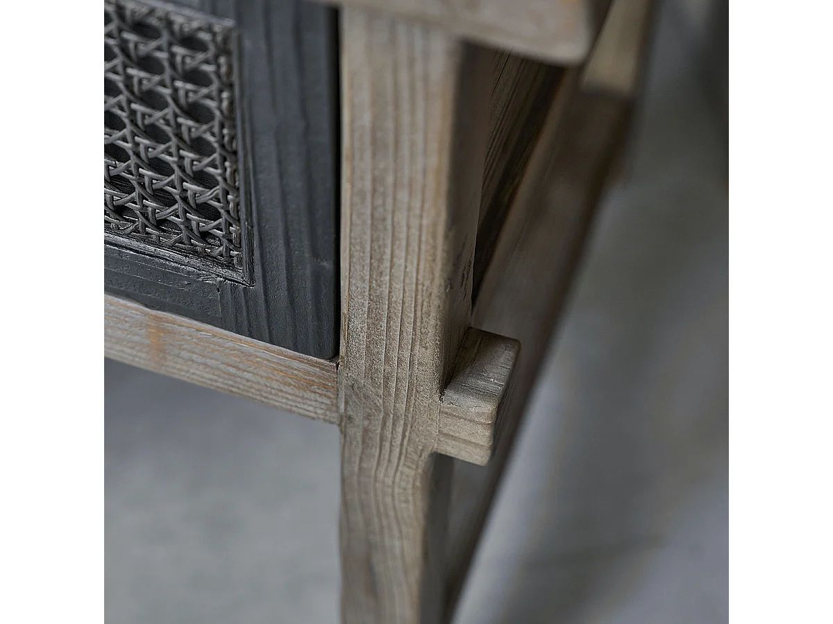 Comodino in legno massello di pino riciclato