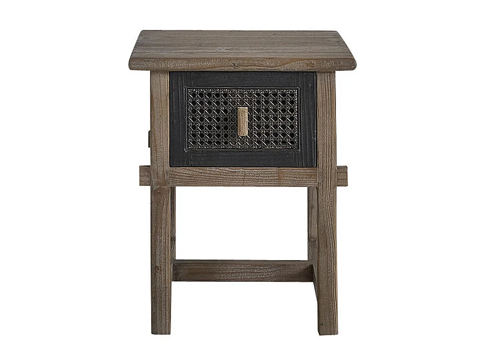 Comodino in legno massello di pino riciclato