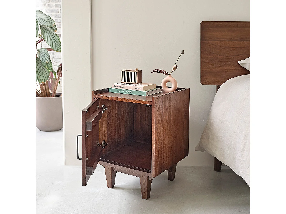 Comodino in legno massello di mindi