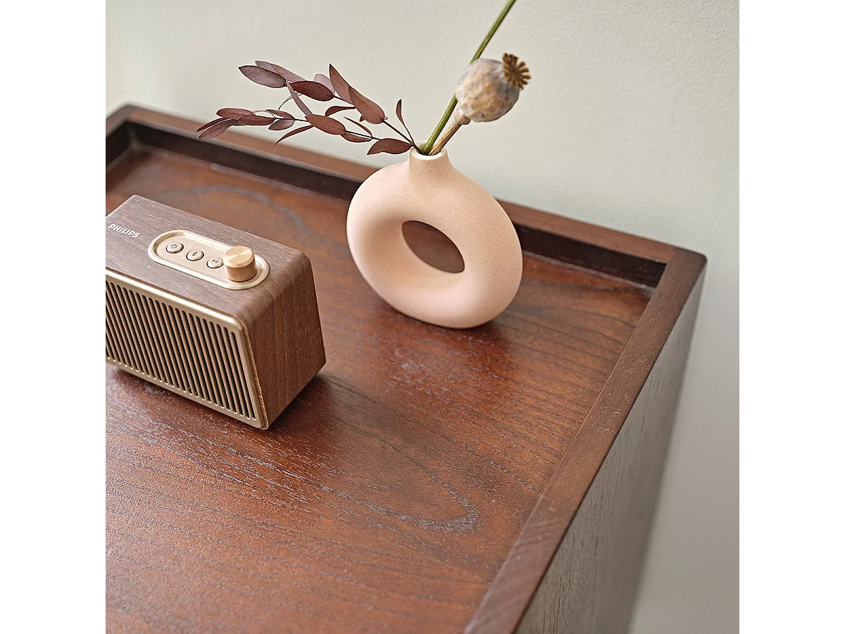 Comodino in legno massello di mindi