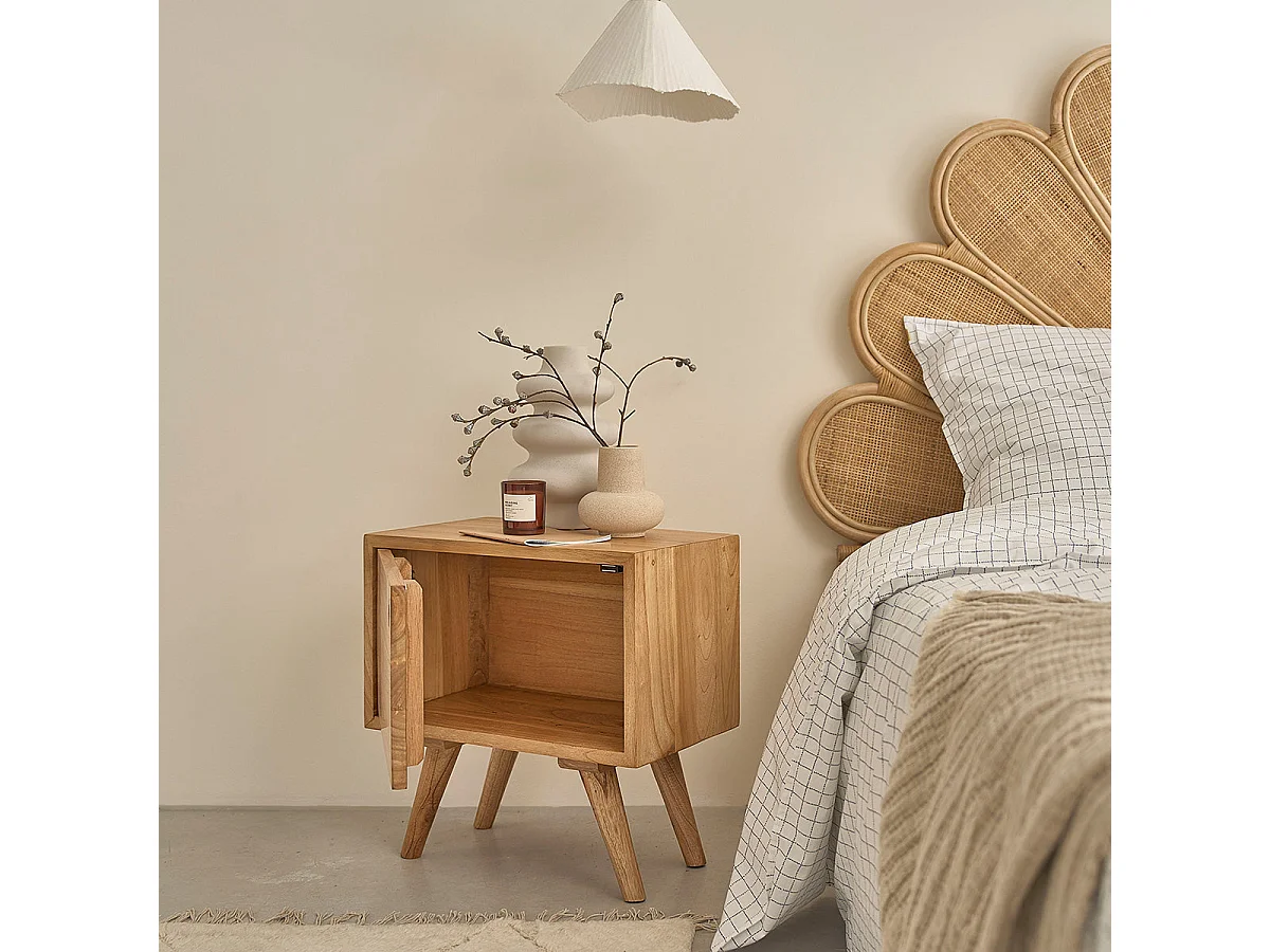 Comodino in legno massello di mindi