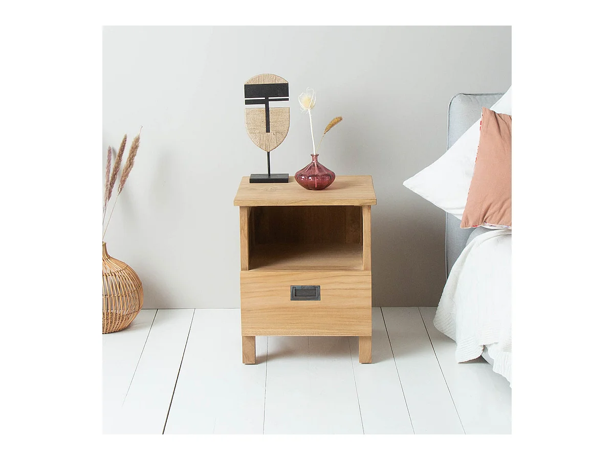 Comodino in legno massello di teak