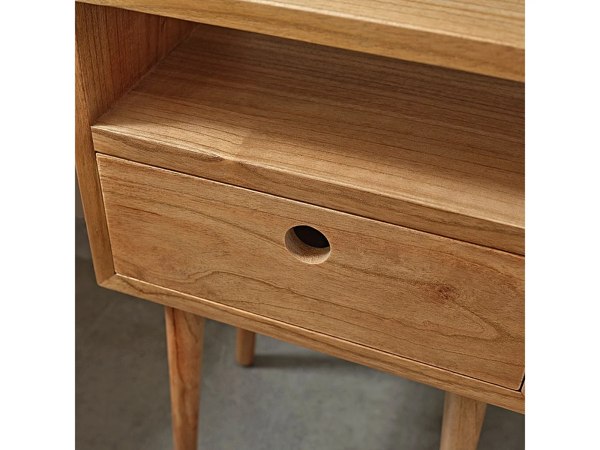 Comodino in legno massello di mindi