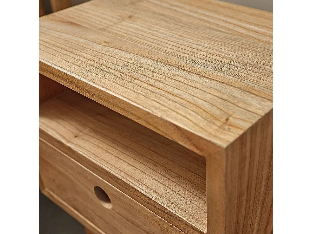 Comodino in legno massello di mindi