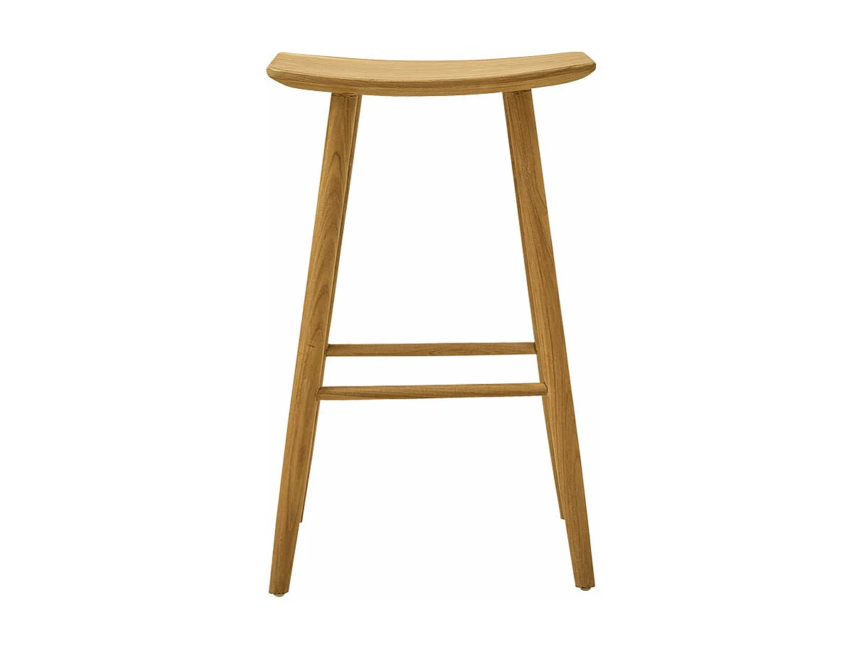 Taburete de madera de teca maciza de 75 cm