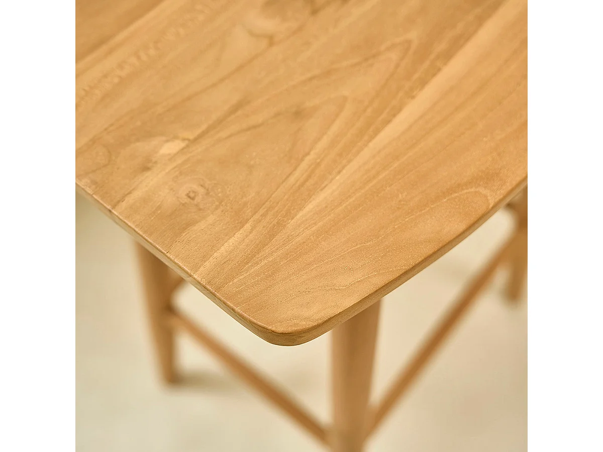 Taburete de madera de teca maciza de 75 cm