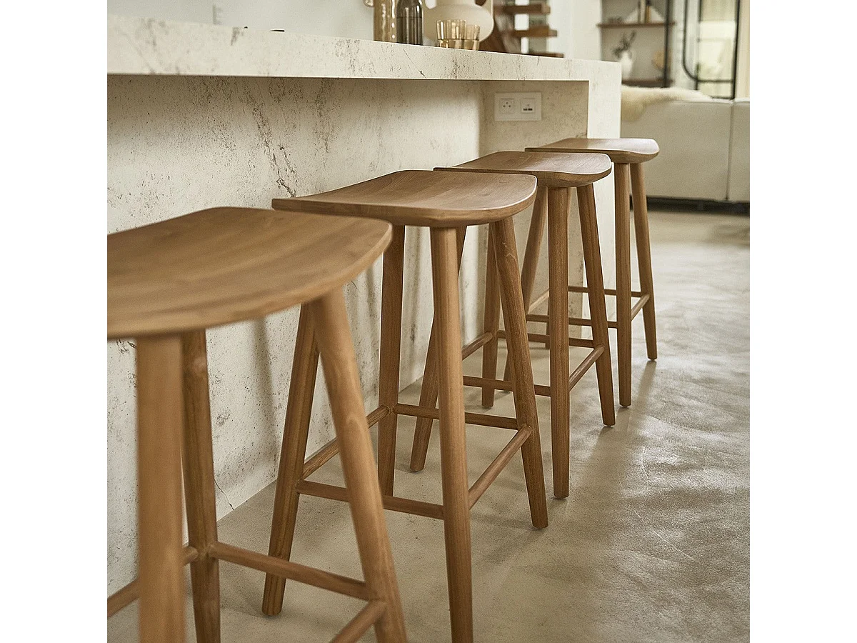Tabouret en teck massif 75 cm AMBRE