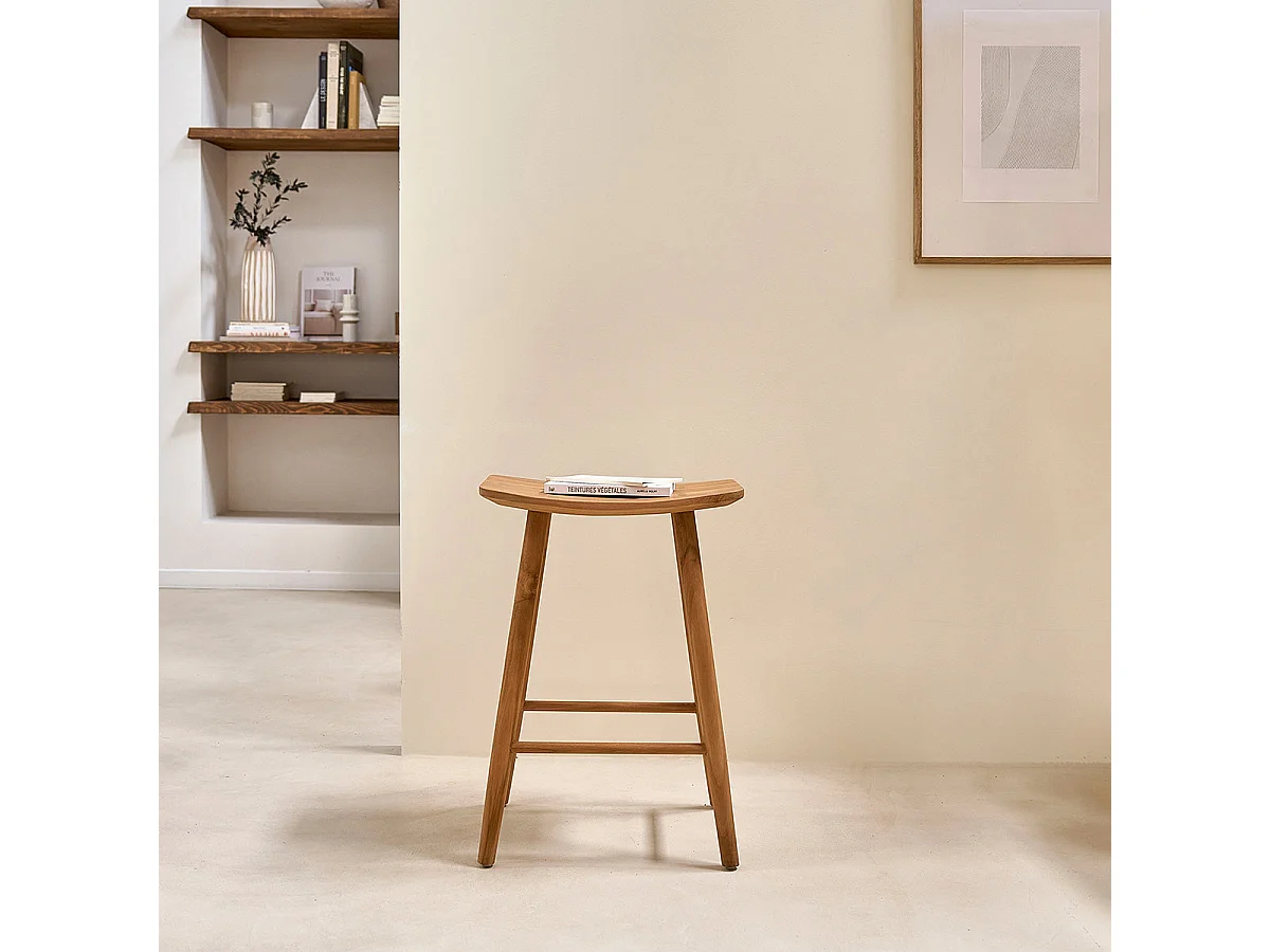 Tabouret en bois teck massif