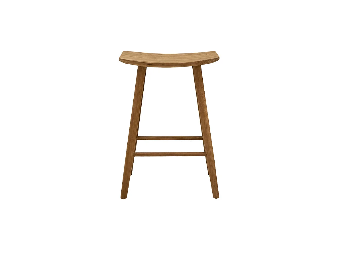 Taburete de teca maciza de 65 cm