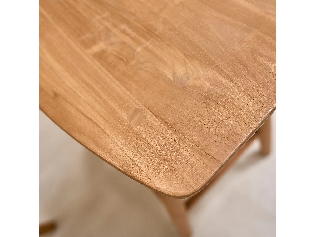 Taburete de teca maciza de 65 cm