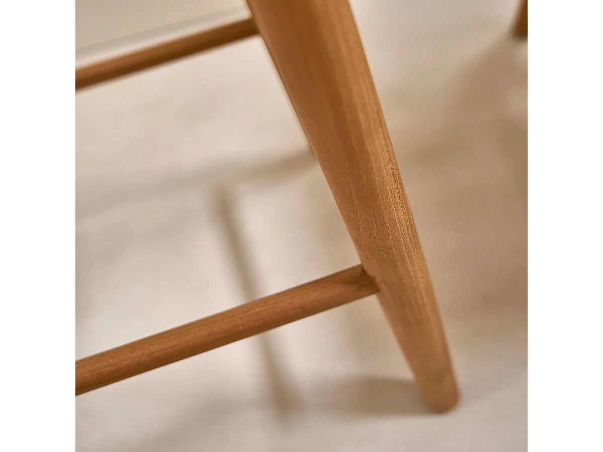 Taburete de teca maciza de 65 cm
