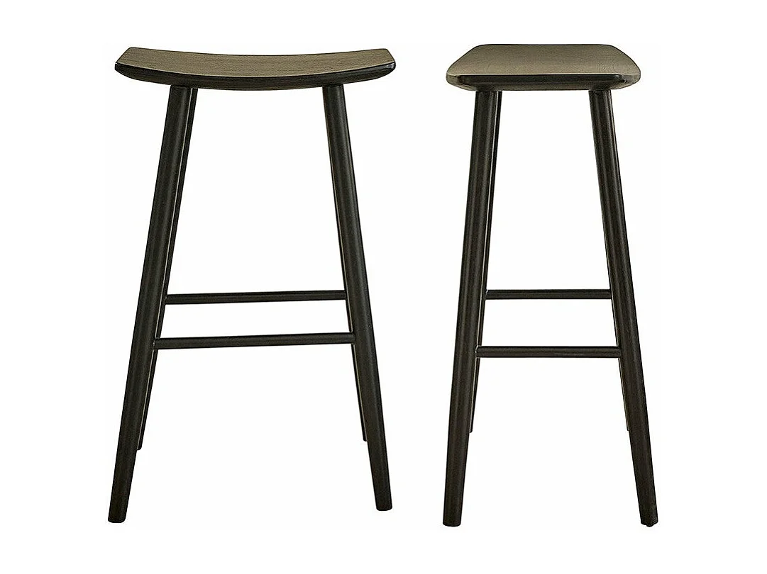 Conjunto de 2 taburetes de madera de teca maciza de 75 cm