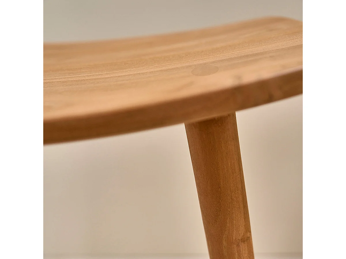 Conjunto de 2 taburetes de madera de teca maciza de 65 cm