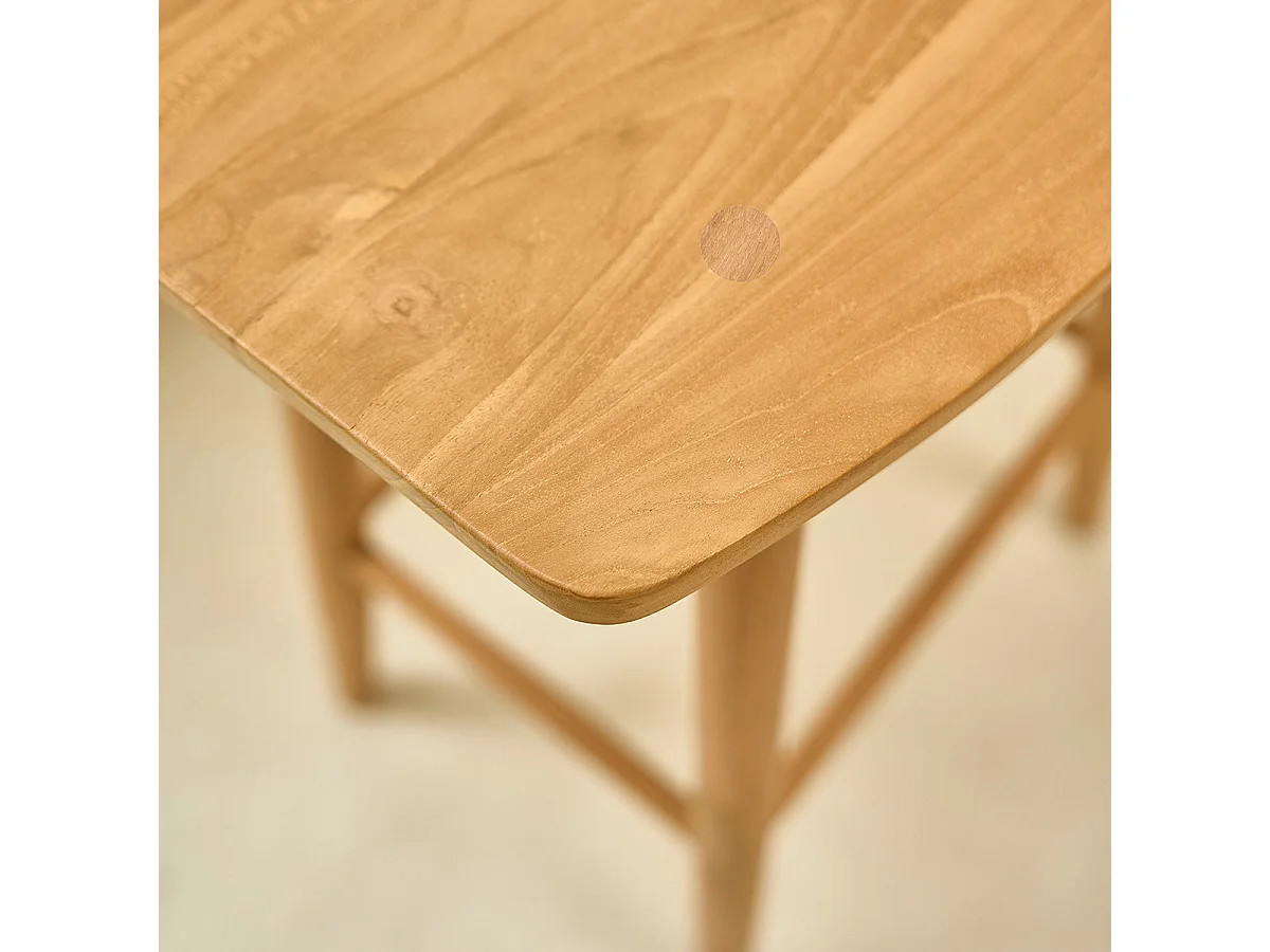 Conjunto de 2 taburetes de madera de teca maciza de 75 cm