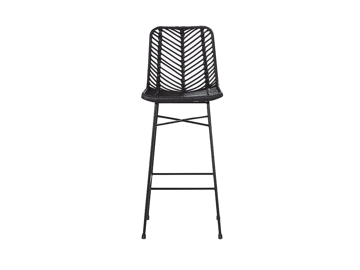 Tabouret de bar en rotin et métal