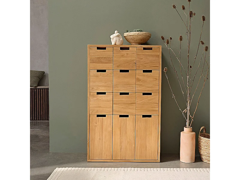 Meuble à chaussures en teck massif