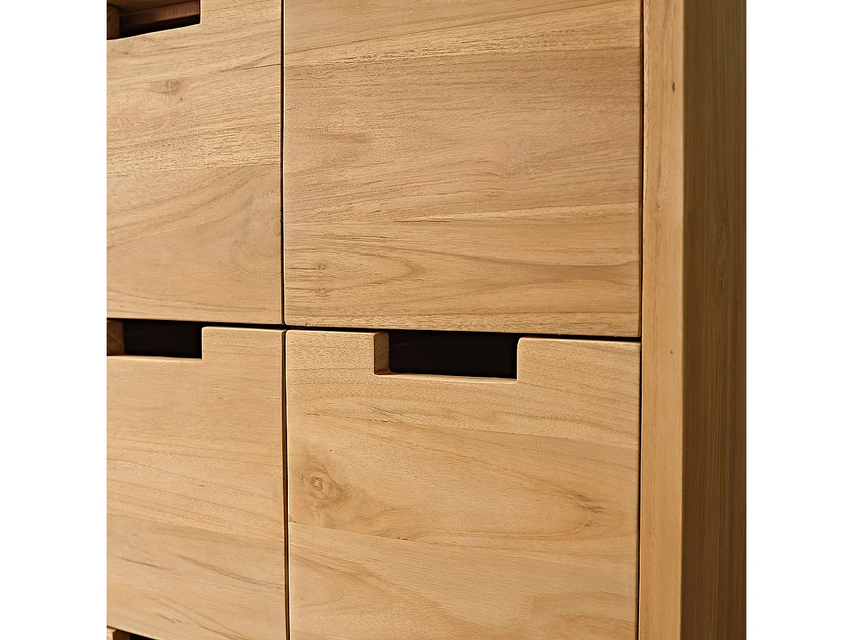 Zapatero de madera de teca maciza