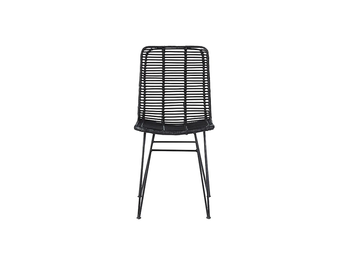 Chaise en rotin et métal