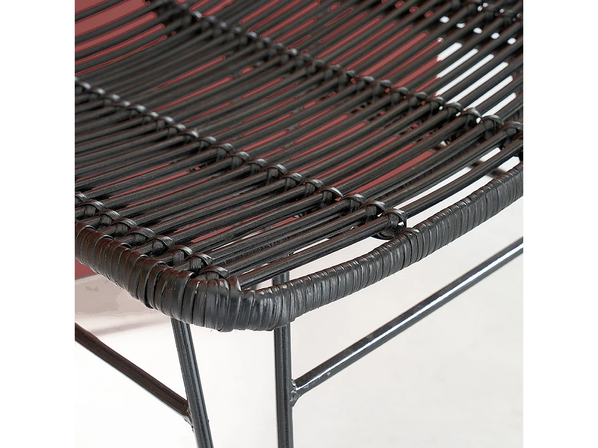 Chaise en rotin et métal