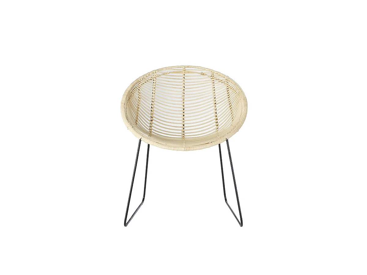 Chaise en rotin et métal