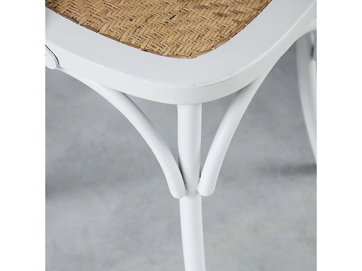 Set di 2 sedie da bistrot in mogano e rattan