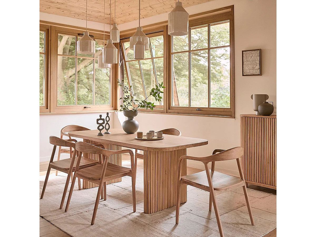 Silla de teca maciza