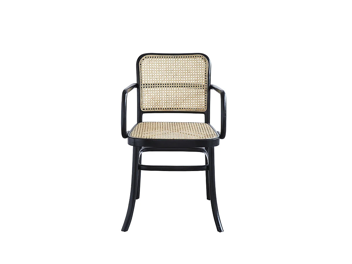 Chaise en bois d'acajou et cannage