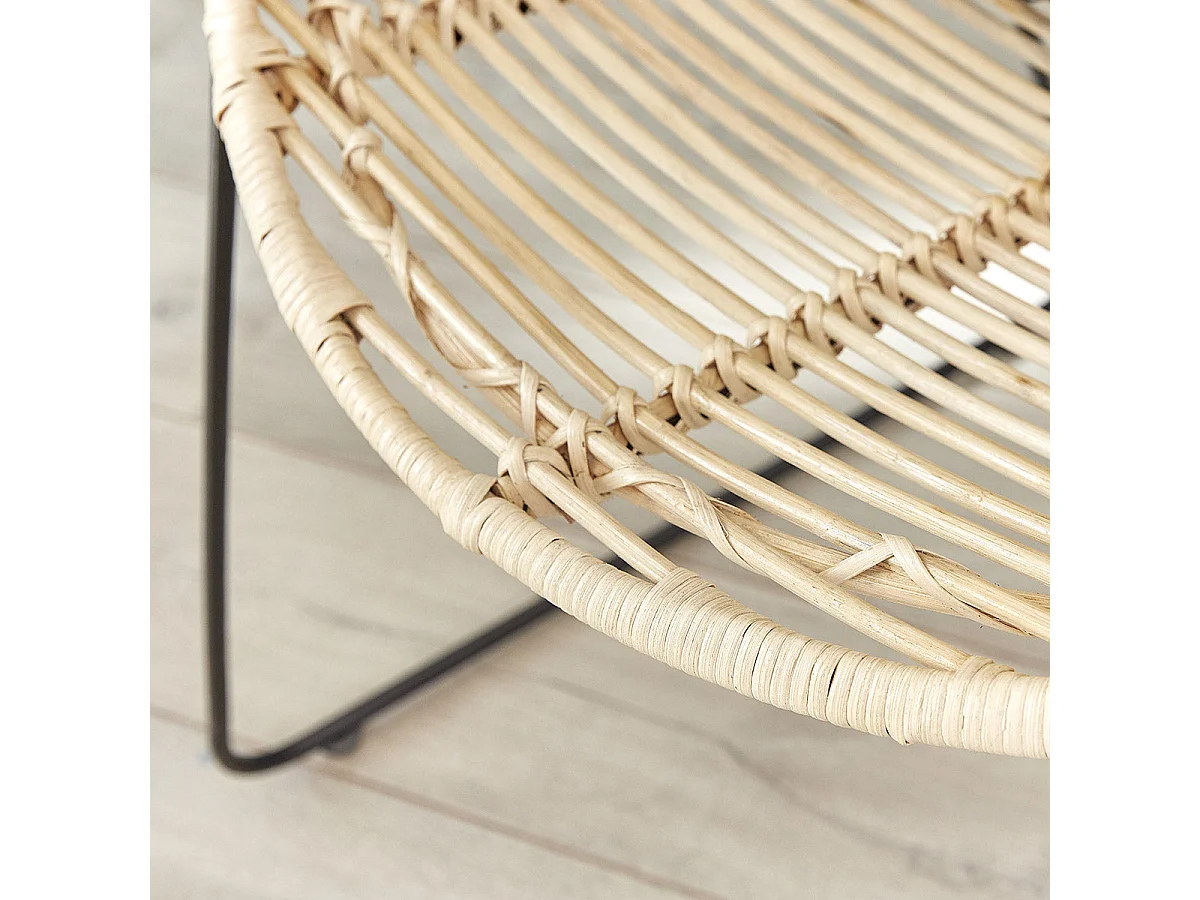 Lot de 2 chaises en rotin et métal