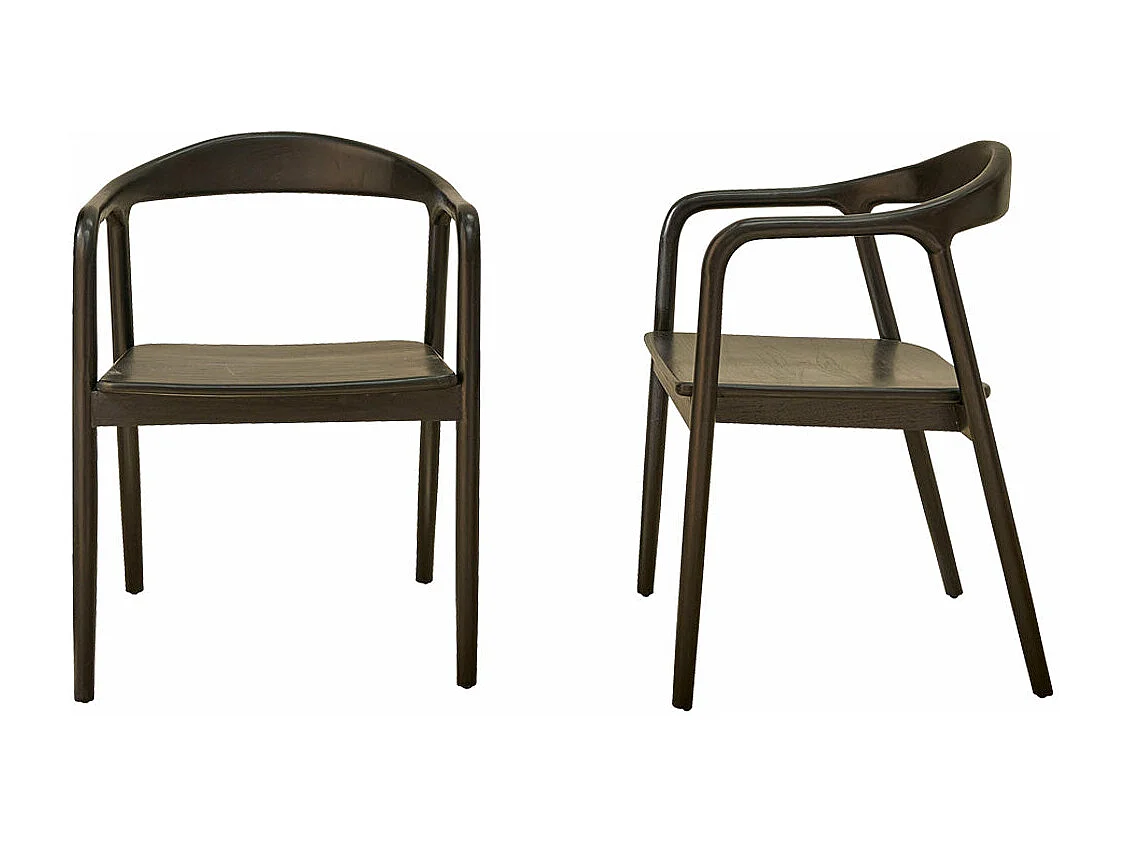 Lot de 2 chaises en teck massif