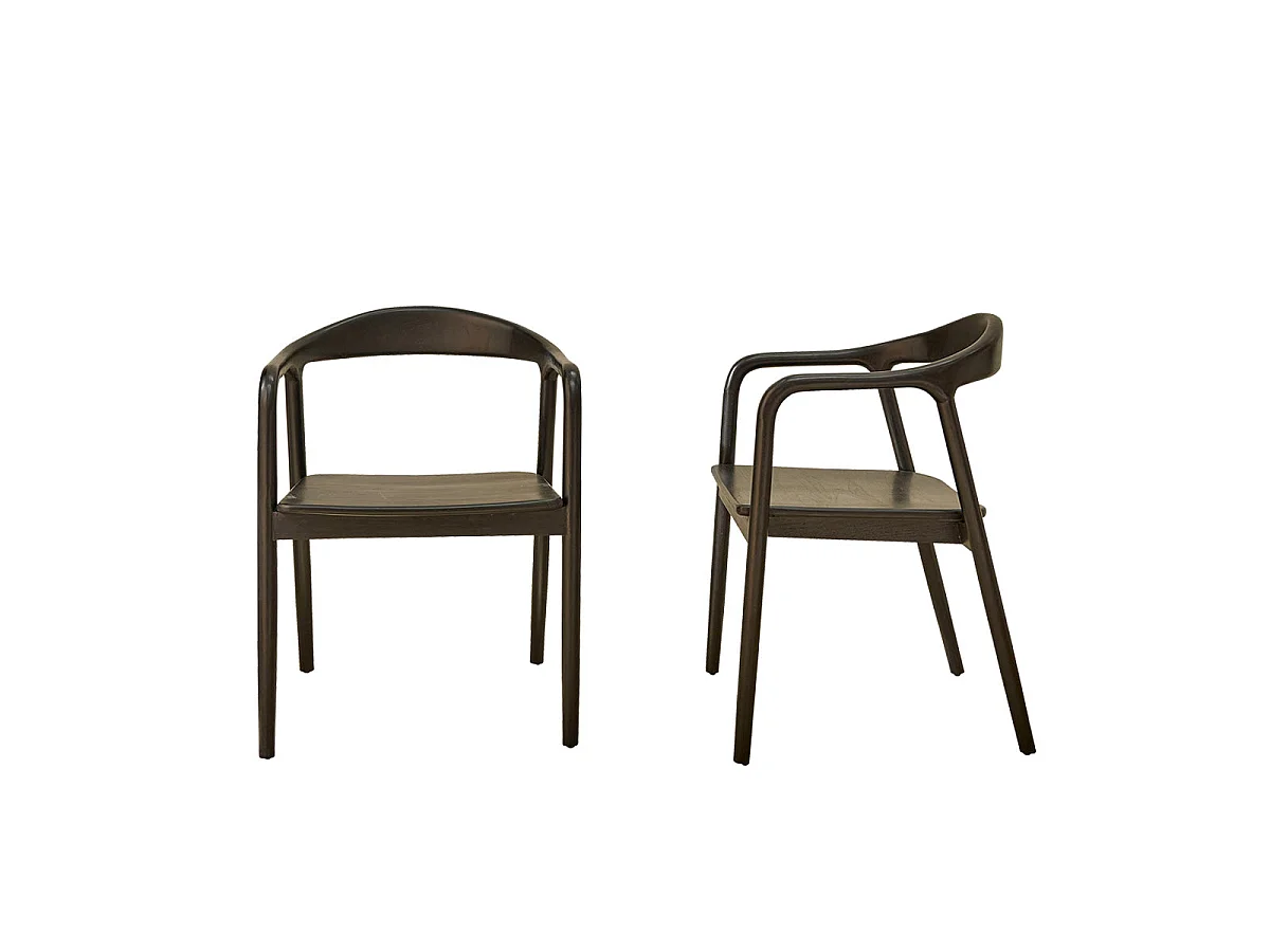 Set di 2 sedie in teak massello nero