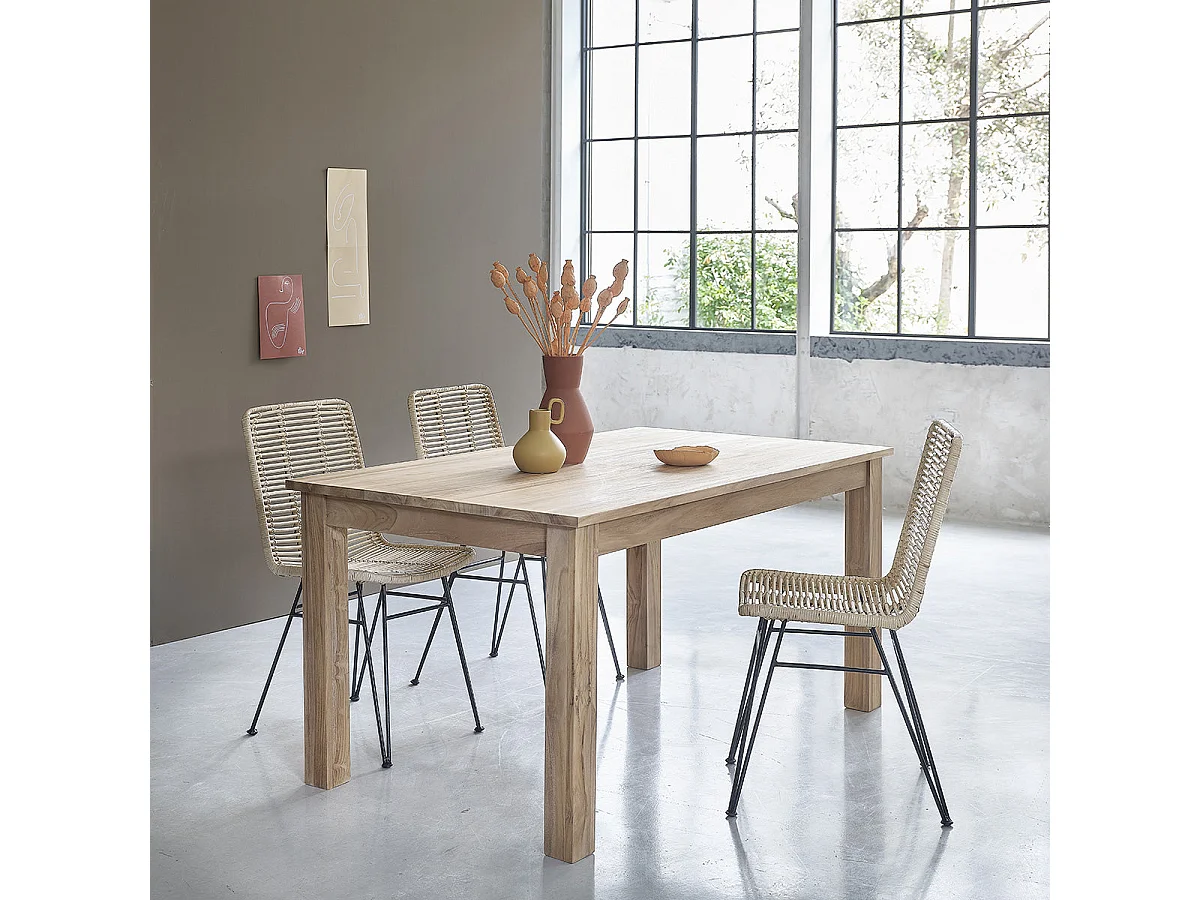 Sedia in rattan e metallo