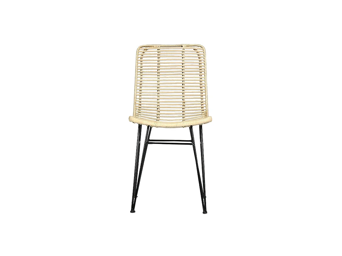 Chaise en rotin et métal