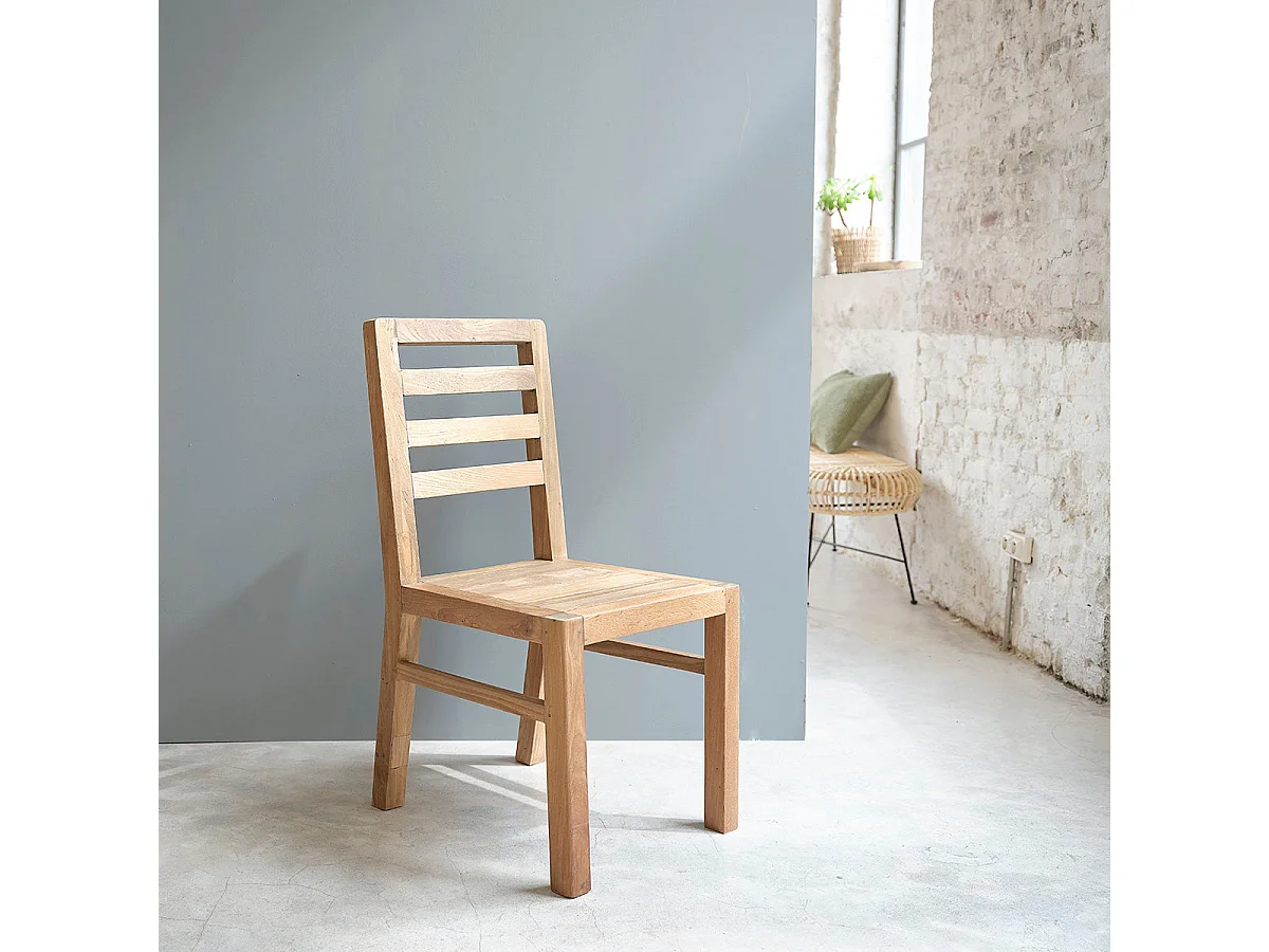 Lot de 2 chaises en teck recyclé massif