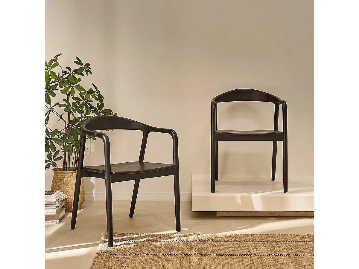 Silla de madera de teca maciza