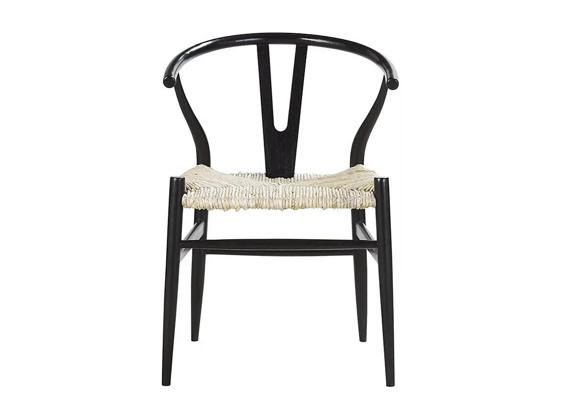 Sedia in mindi con seduta intrecciata nera