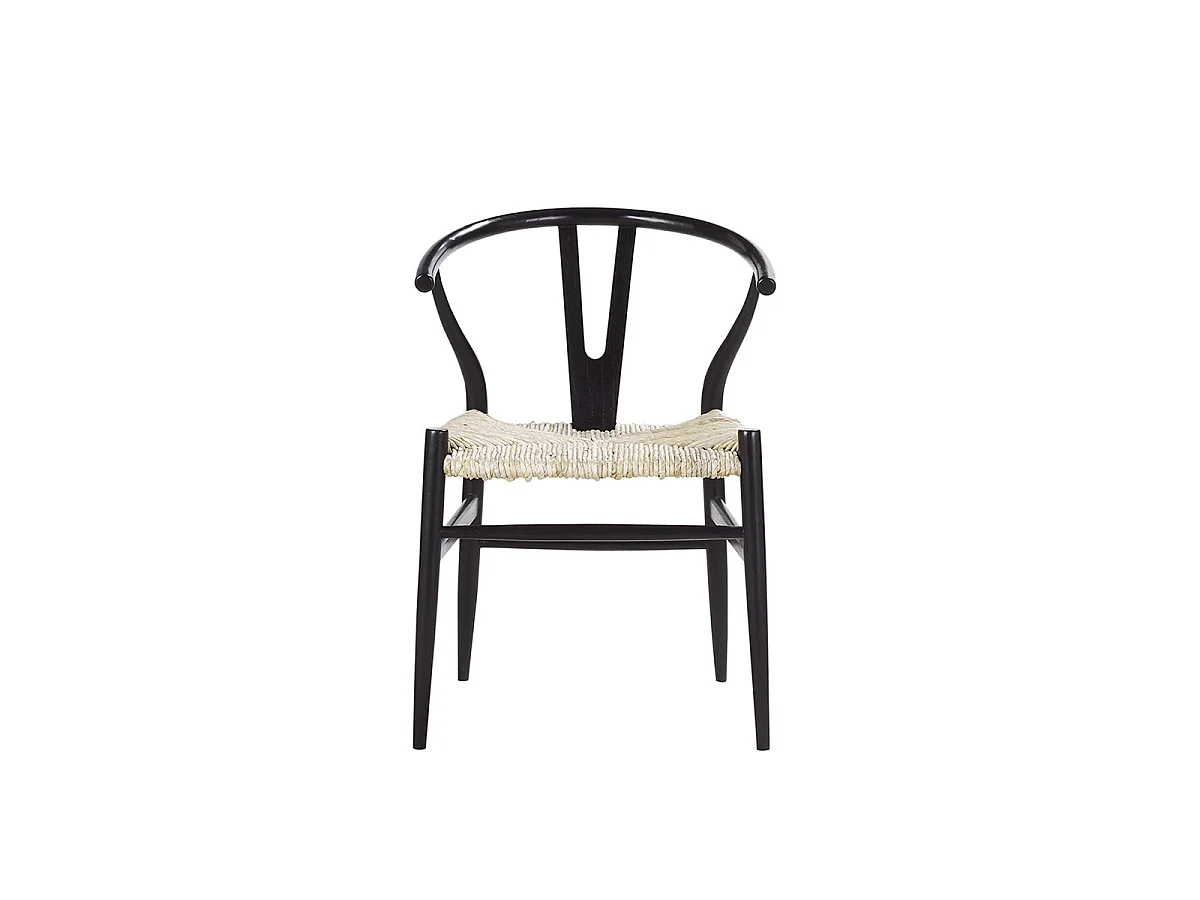 Sedia bistrot in mogano bianco e rattan
