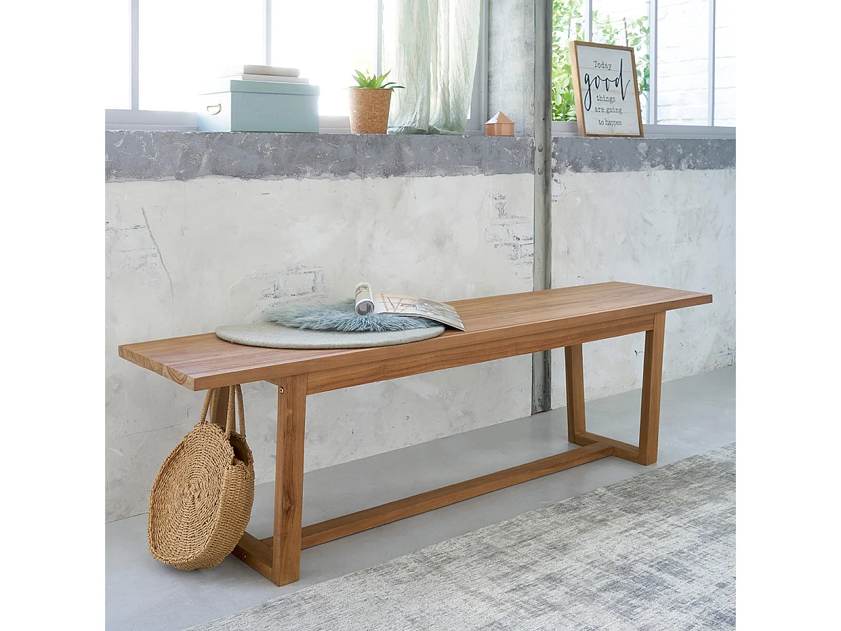 Banc en bois de teck massif 160 cm