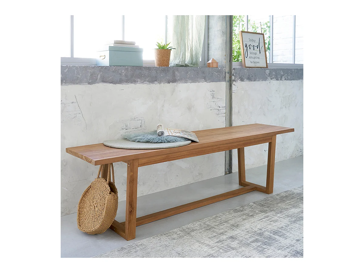 Banc en bois de teck massif 160 cm