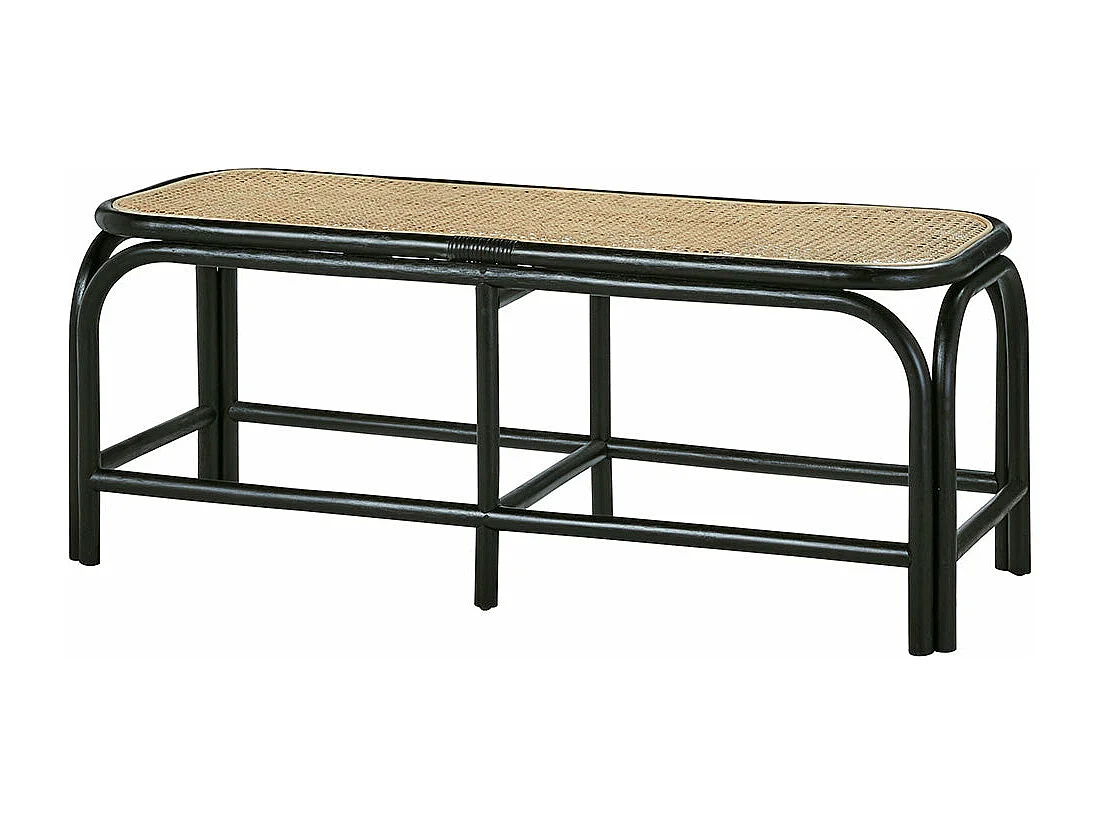 Banc en rotin et cannage 120 cm