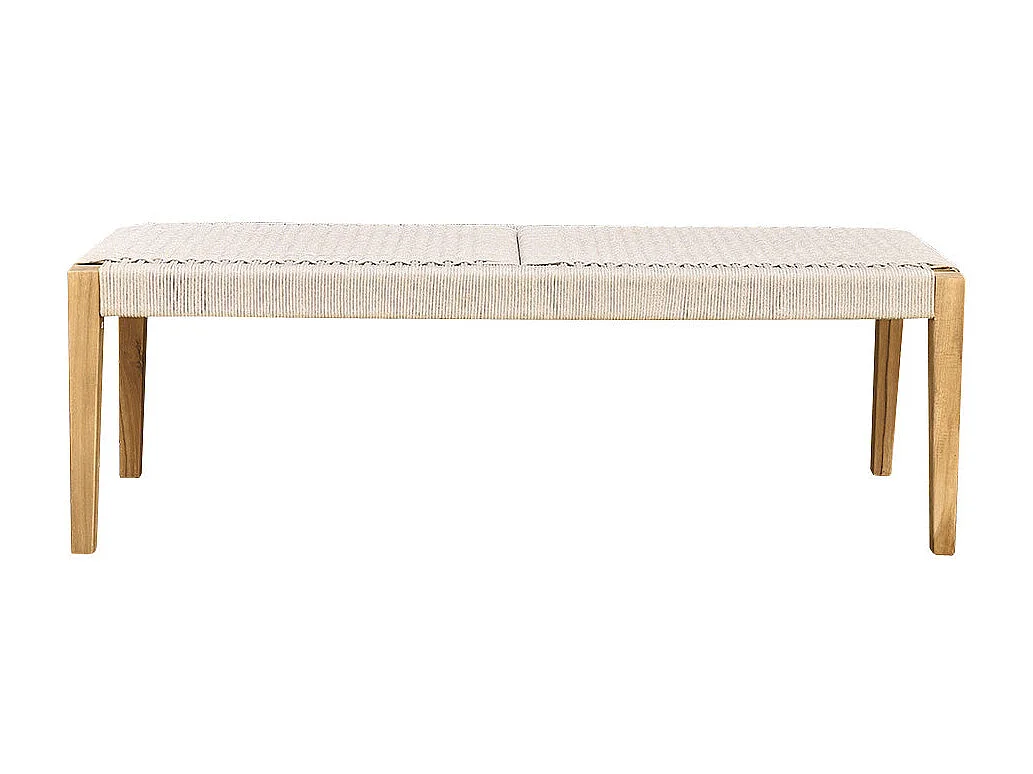 Banc de jardin en teck massif et cordage 3 places