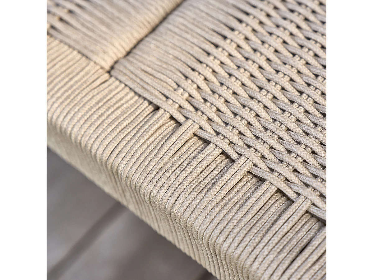 Banc de jardin en teck massif et cordage 3 places